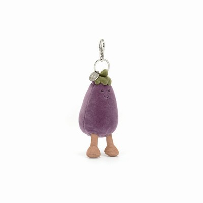 Jellycat Vivacious Vegetable Aubergine Bag Charm USA | 03861LOXM